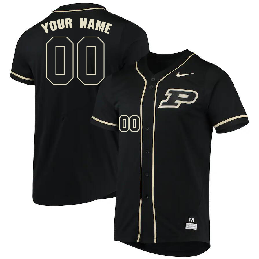 Custom Purdue Boilermakers Name And Number College Baseball Jerseys Stitched-Black